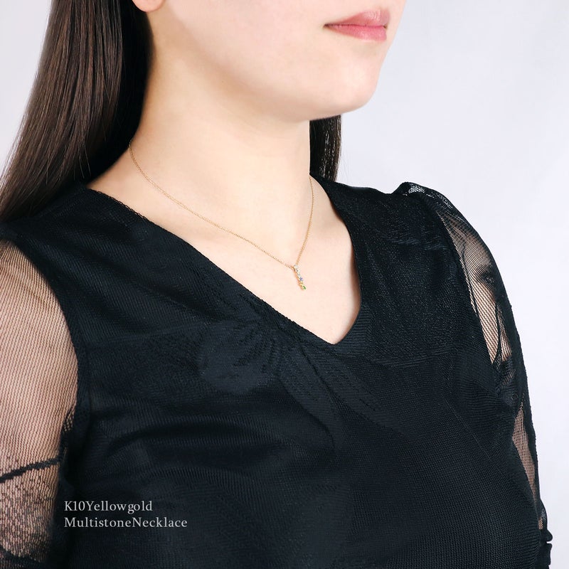 K10YG マルチストーン ネックレス_11