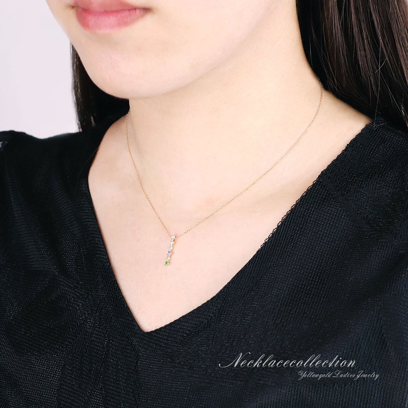 K10YG マルチストーン ネックレス_14