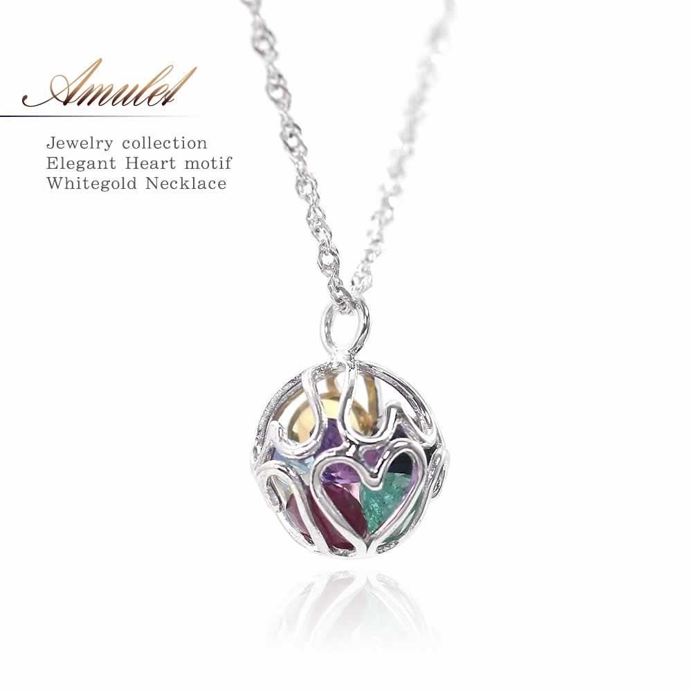 K10WG 7石 アミュレット ネックレス_01