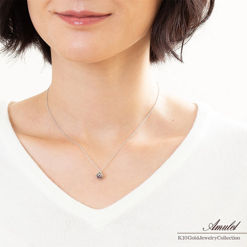 K10WG 7石 アミュレット ネックレス_04