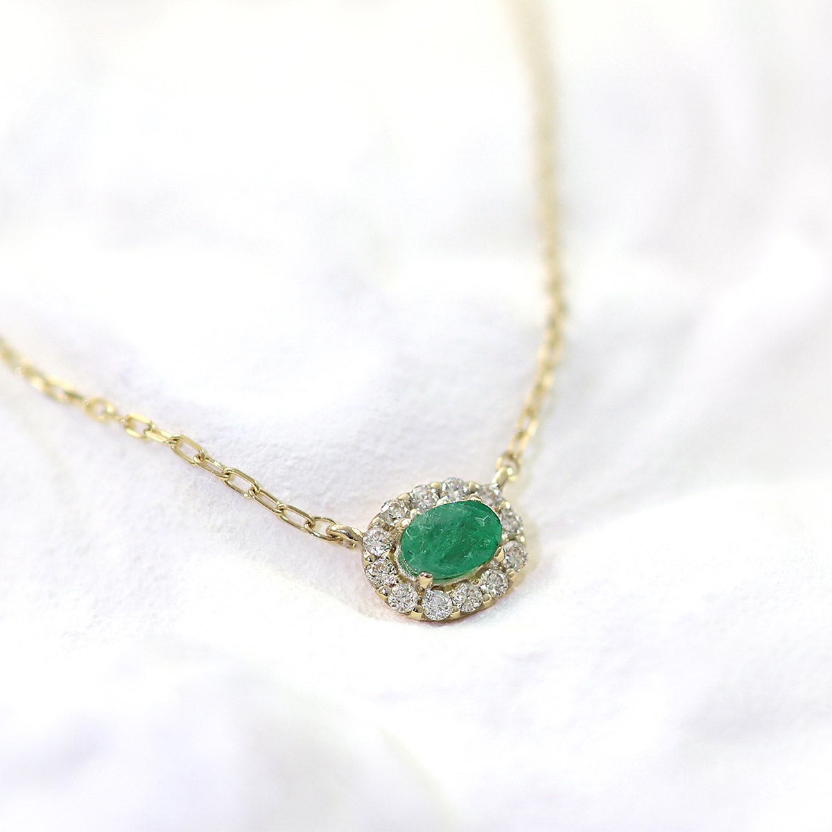 K10YG ダイヤモンド＆エメラルド ネックレス_02