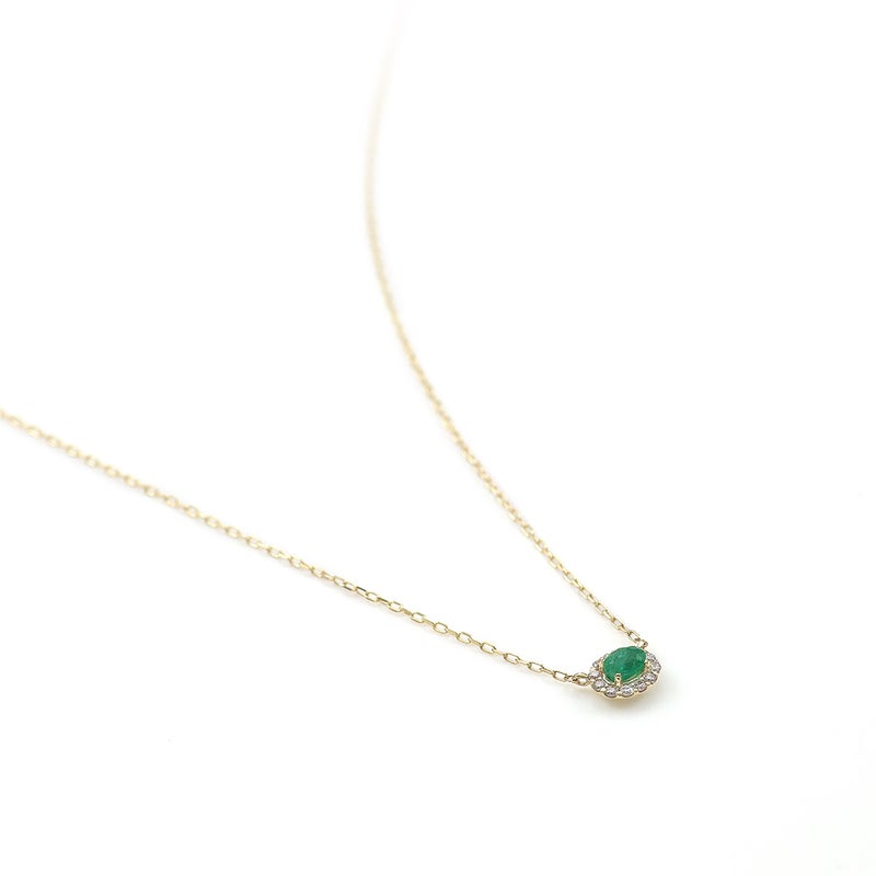 K10YG ダイヤモンド＆エメラルド ネックレス_03