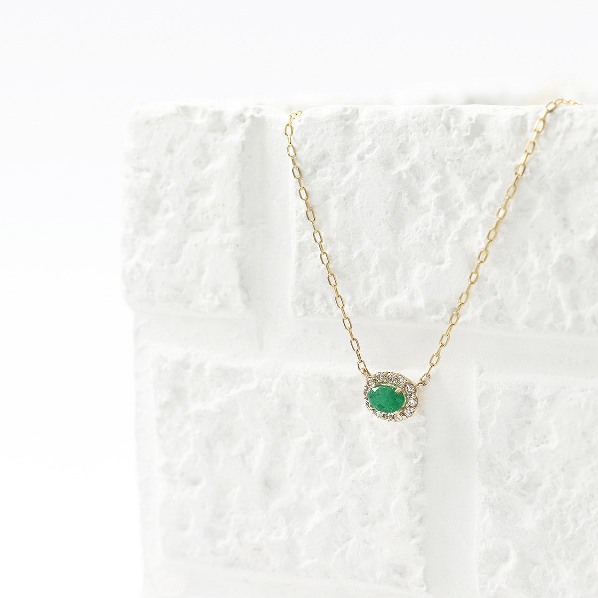 K10YG ダイヤモンド＆エメラルド ネックレス_04