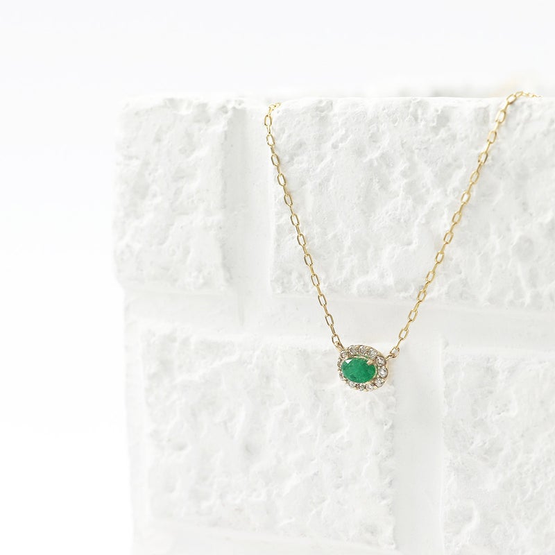 K10YG ダイヤモンド＆エメラルド ネックレス_04