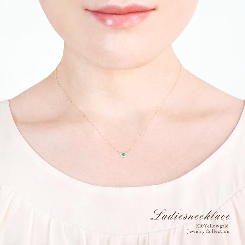 K10YG ダイヤモンド＆エメラルド ネックレス_05
