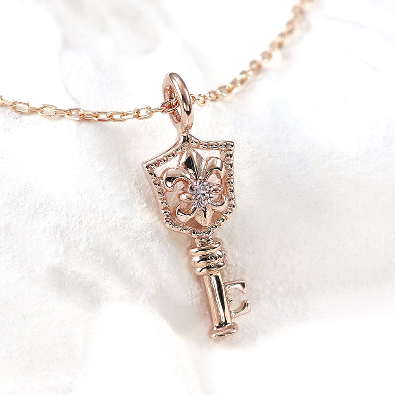 心葉 ダイヤモンド 百合の紋章 キーネックレス K10_10