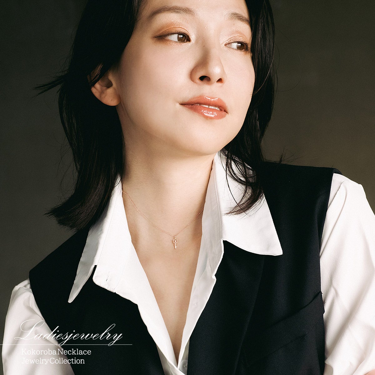 心葉 ダイヤモンド 百合の紋章 キーネックレス K10_11