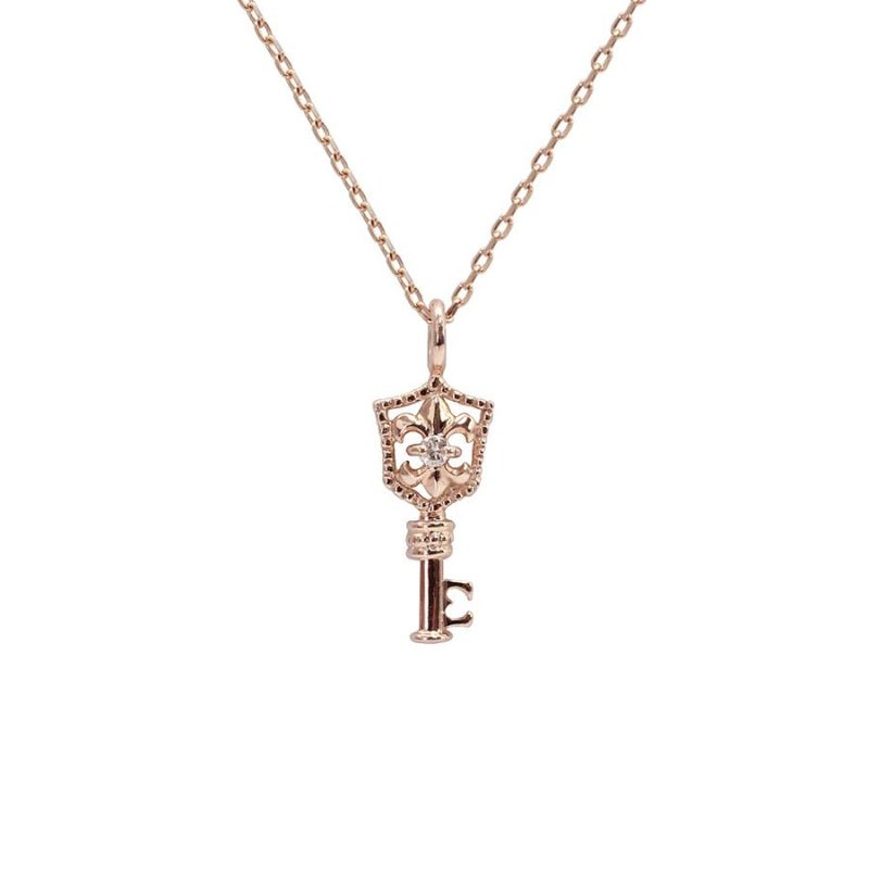 心葉 ダイヤモンド 百合の紋章 キーネックレス K10_21