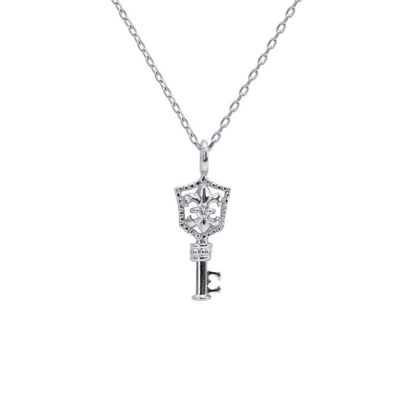 心葉 ダイヤモンド 百合の紋章 キーネックレス K10_23