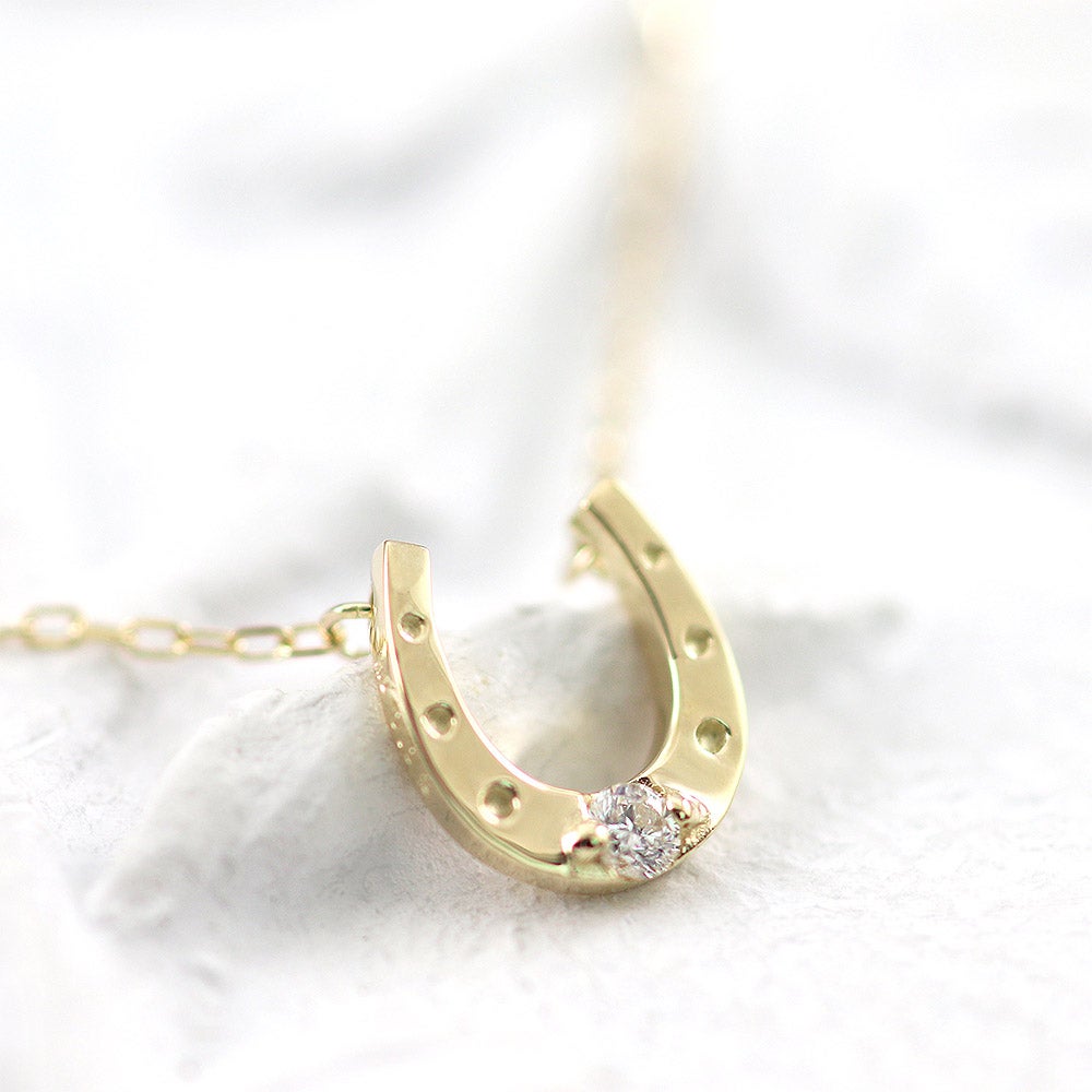 K10 馬蹄（ホースシュー） ダイヤモンド ネックレス_04