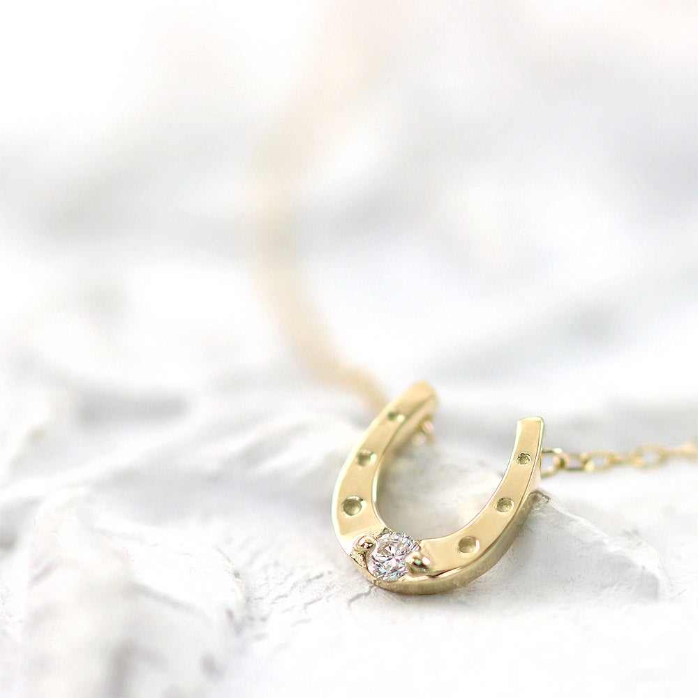 K10 馬蹄（ホースシュー） ダイヤモンド ネックレス_10