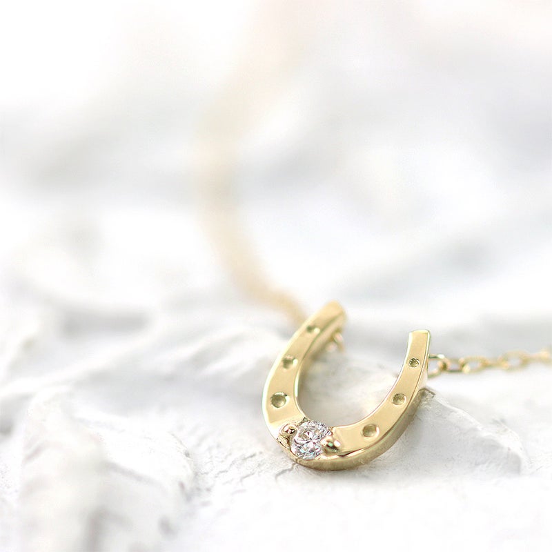 K10 馬蹄（ホースシュー） ダイヤモンド ネックレス_10