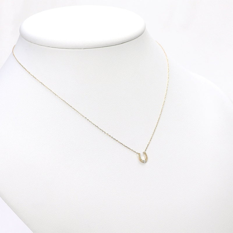 K10 馬蹄（ホースシュー） ダイヤモンド ネックレス_12