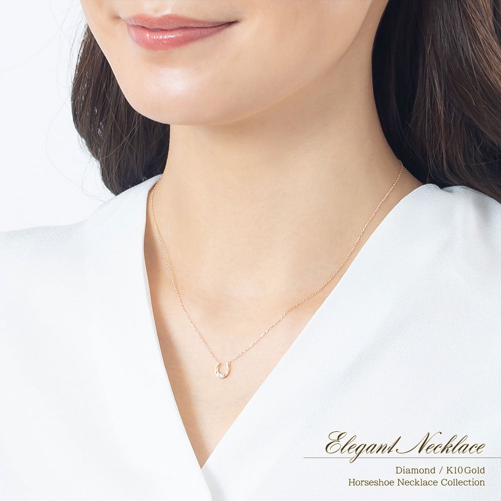 K10 馬蹄（ホースシュー） ダイヤモンド ネックレス_13