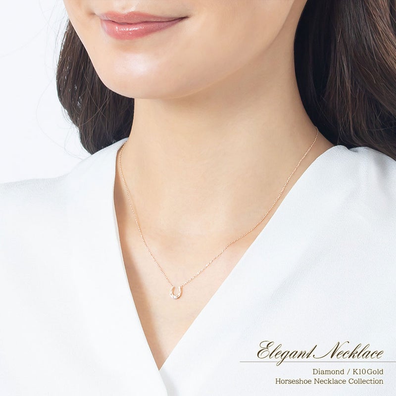 K10 馬蹄（ホースシュー） ダイヤモンド ネックレス_13