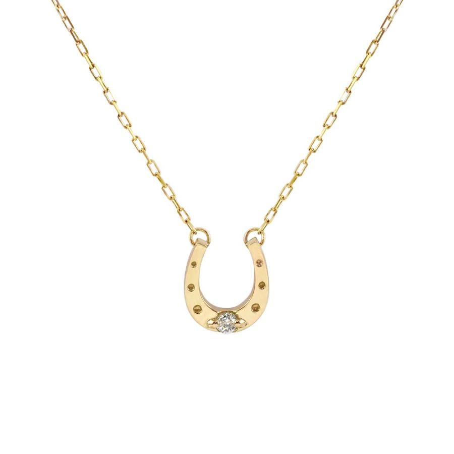 K10 ゴールド マルチストーン ホースシュー ネックレス K10 馬蹄（ホースシュー） ダイヤモンド ネックレス | Jewelry ROLA
