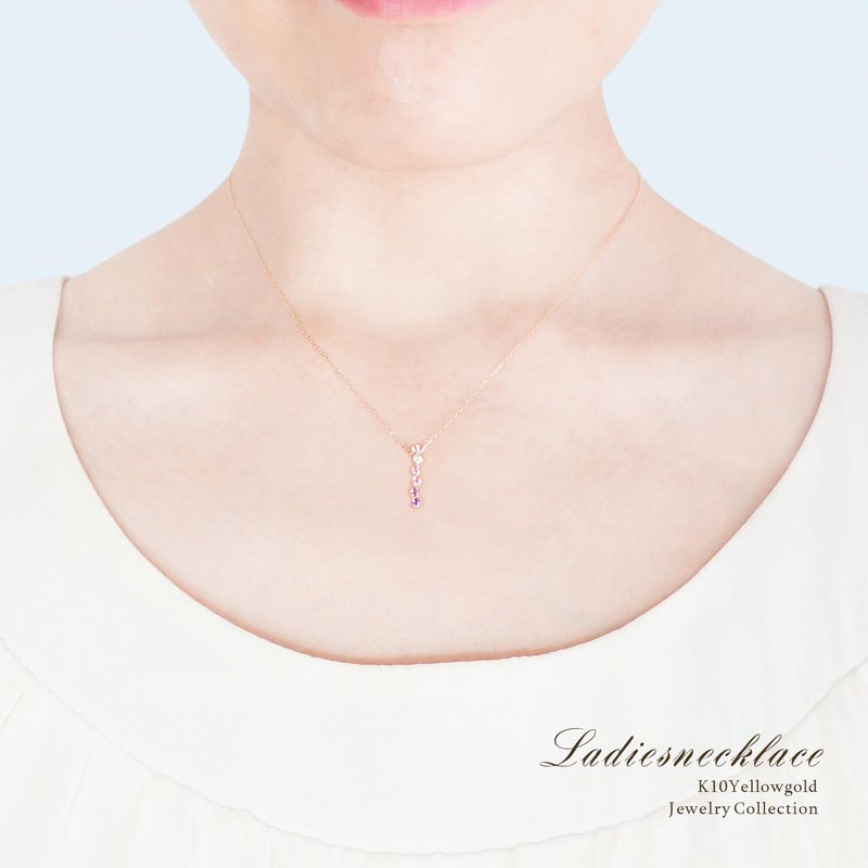 K10YG マルチストーン ネックレス_05