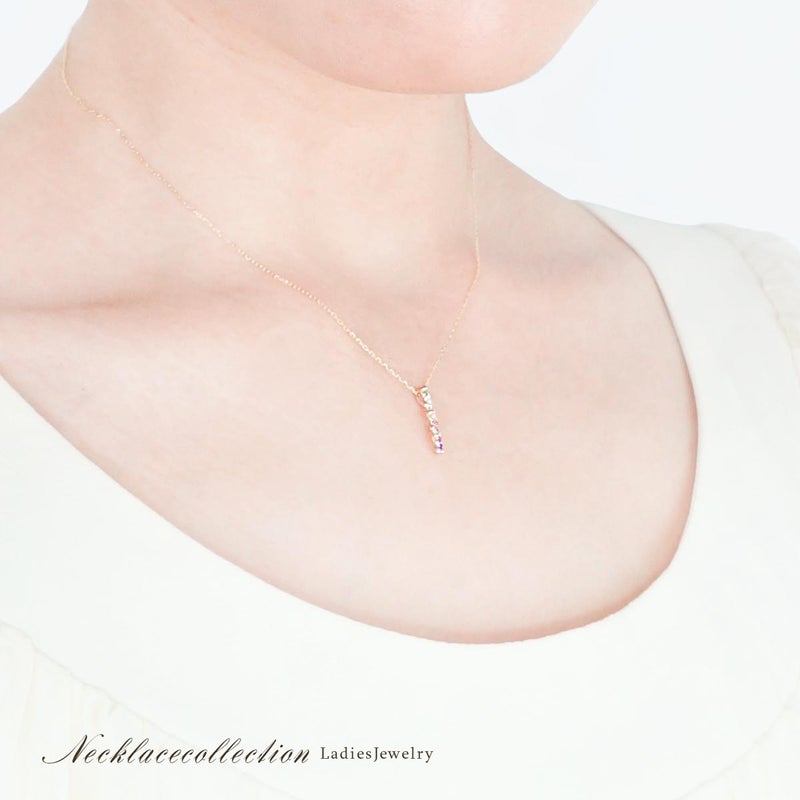 K10YG マルチストーン ネックレス_11