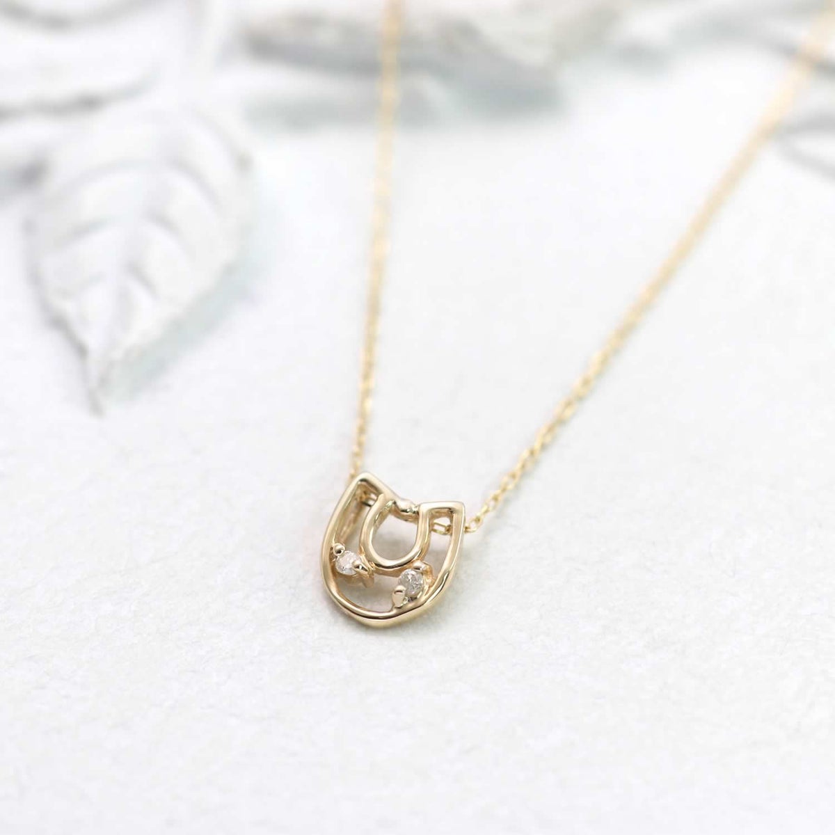 K10YG ダイヤモンド 馬蹄（ホースシュー）ネックレス_02