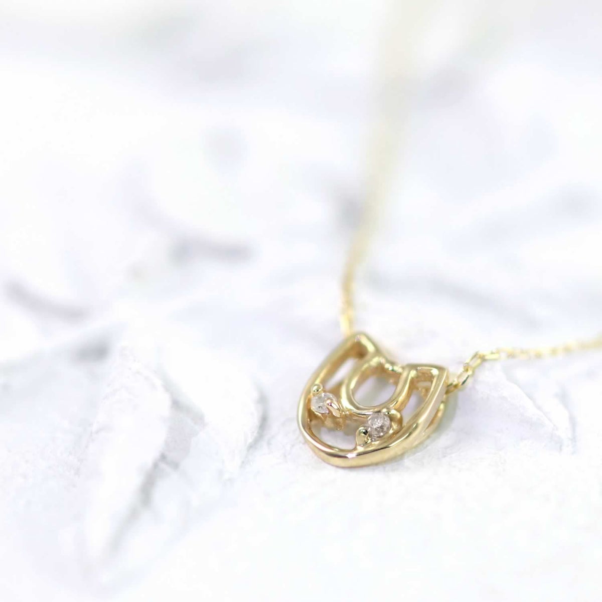 K10YG ダイヤモンド 馬蹄（ホースシュー）ネックレス_04