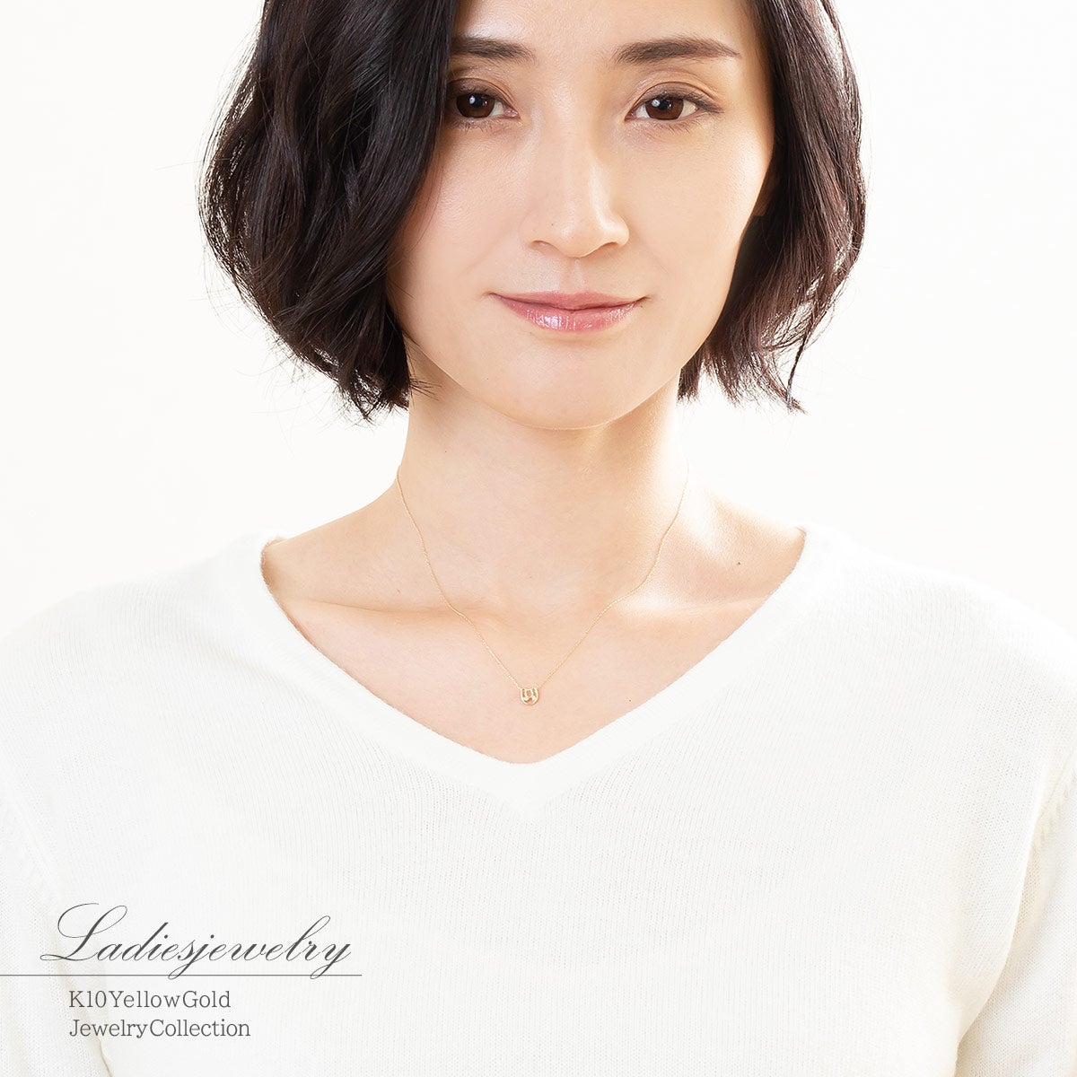 K10YG ダイヤモンド 馬蹄（ホースシュー）ネックレス_09