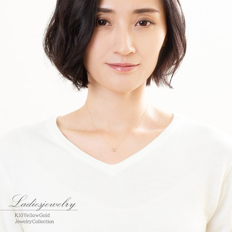 K10YG ダイヤモンド 馬蹄（ホースシュー）ネックレス_09