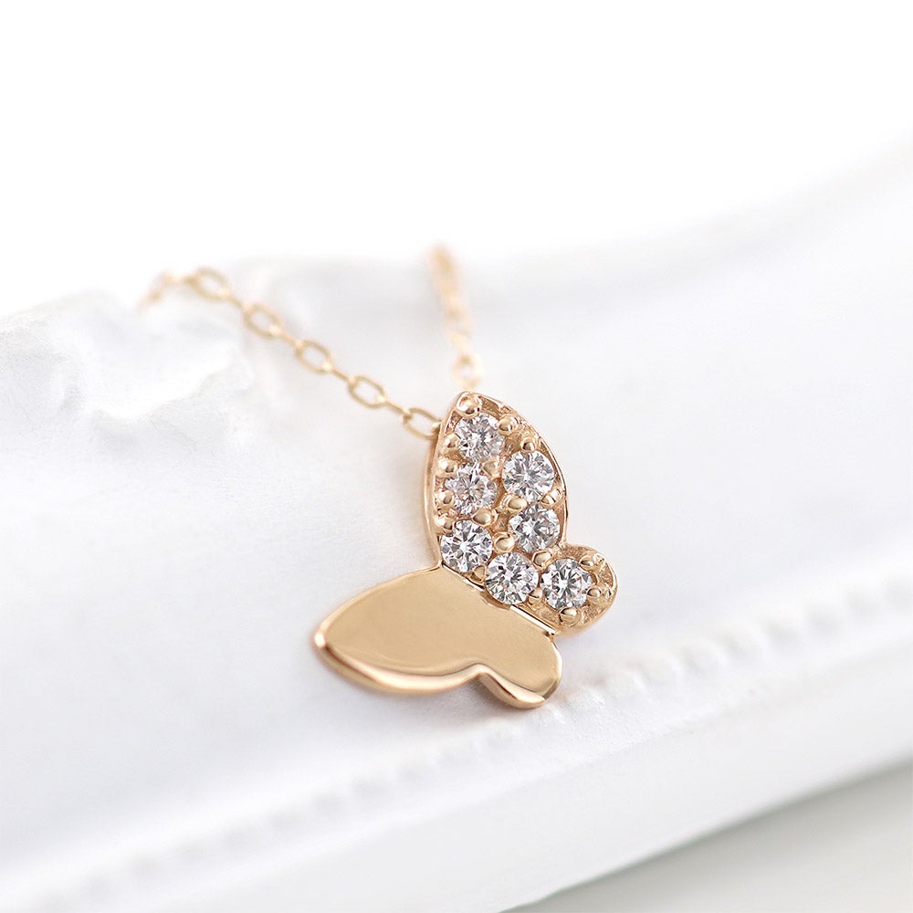 K10PG ダイヤモンド バタフライネックレス_02