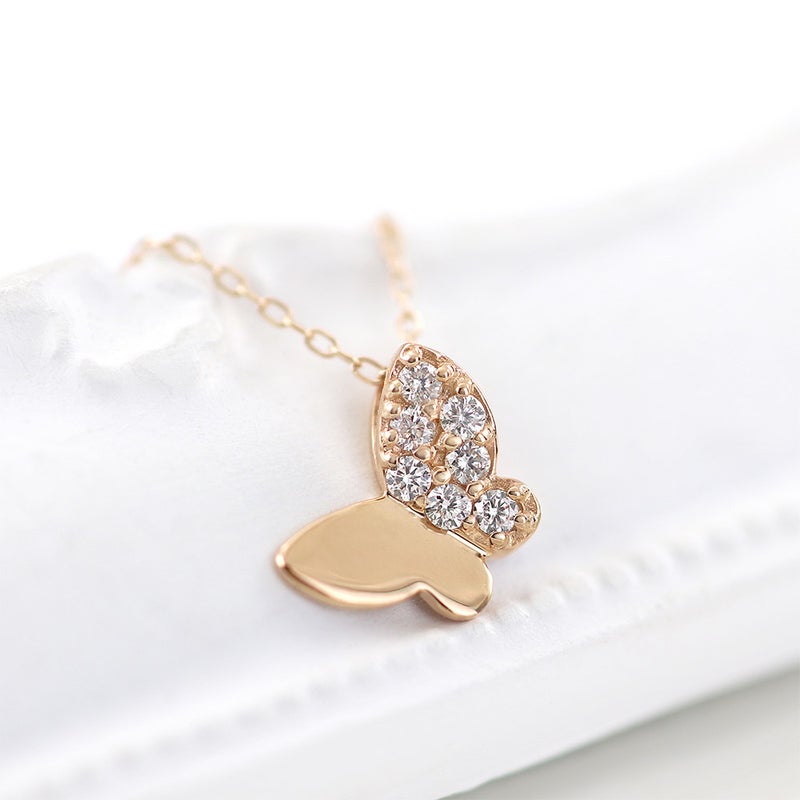 K10PG ダイヤモンド バタフライネックレス_02