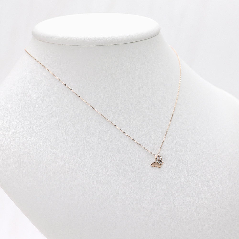 K10PG ダイヤモンド バタフライネックレス | Jewelry ROLA（ジュエリー