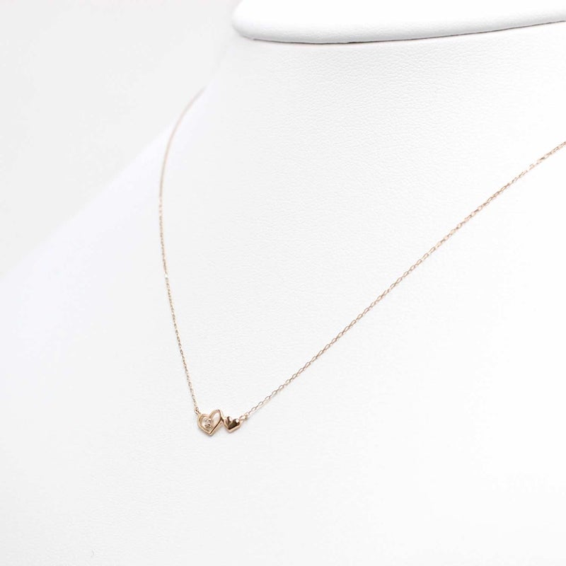 K10PG ダイヤモンド ハート ネックレス_11