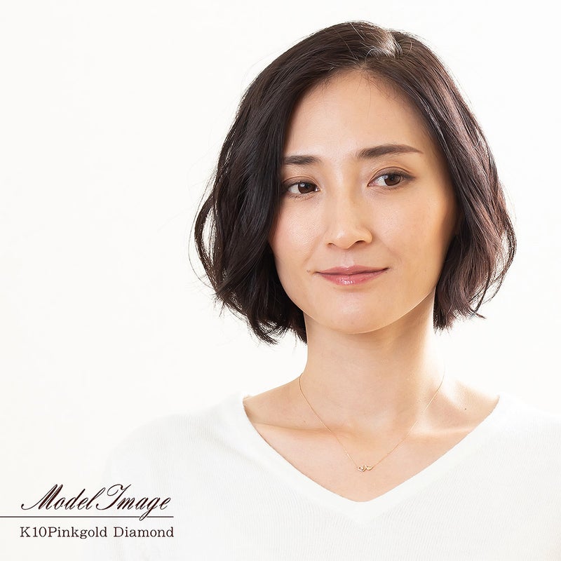 K10PG ダイヤモンド ハート ネックレス_12