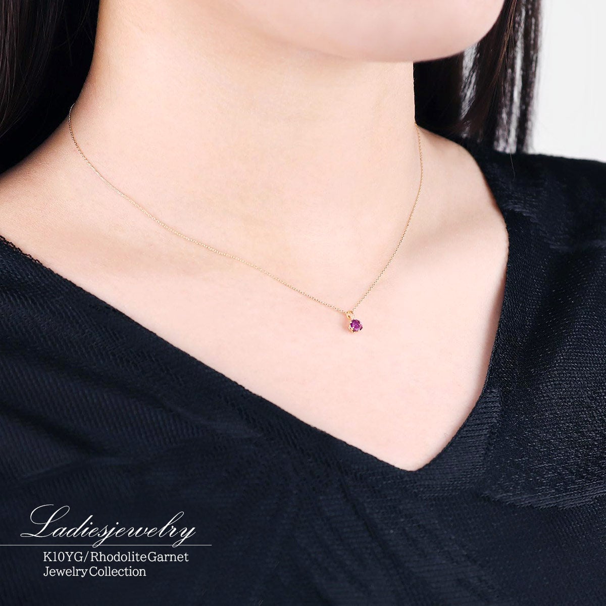 K10YG ロードライトガーネット ネックレス_12