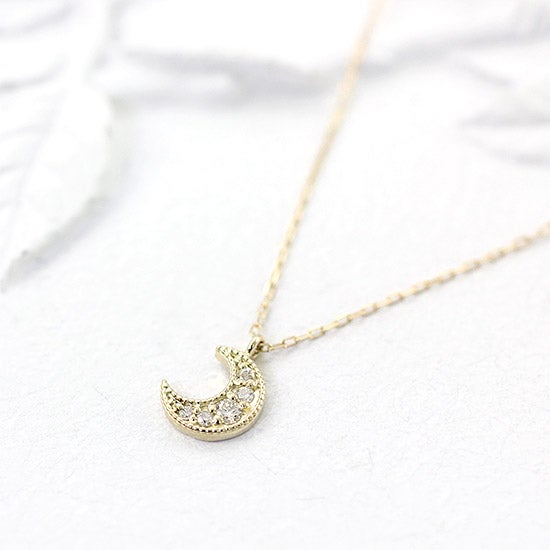 K10YG 三日月 ダイヤモンドネックレス_02