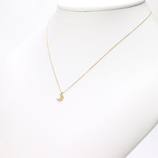 K10YG 三日月 ダイヤモンドネックレス_05