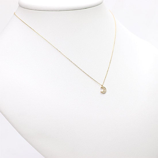 K10YG 三日月 ダイヤモンドネックレス_12