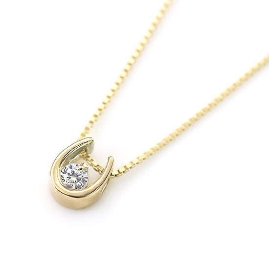 K10YG 馬蹄（ホースシュー）ダイヤモンドネックレス_11