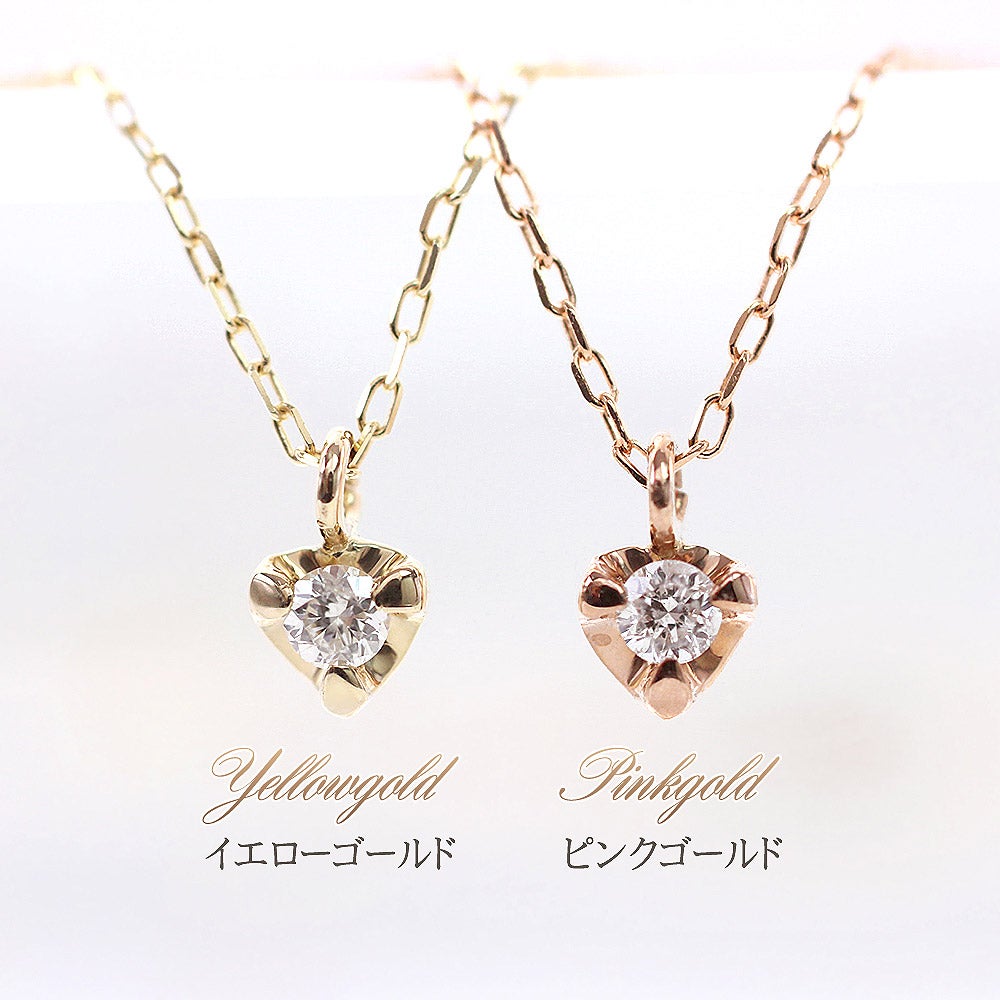 K10 ダイヤモンド ハートネックレス_03
