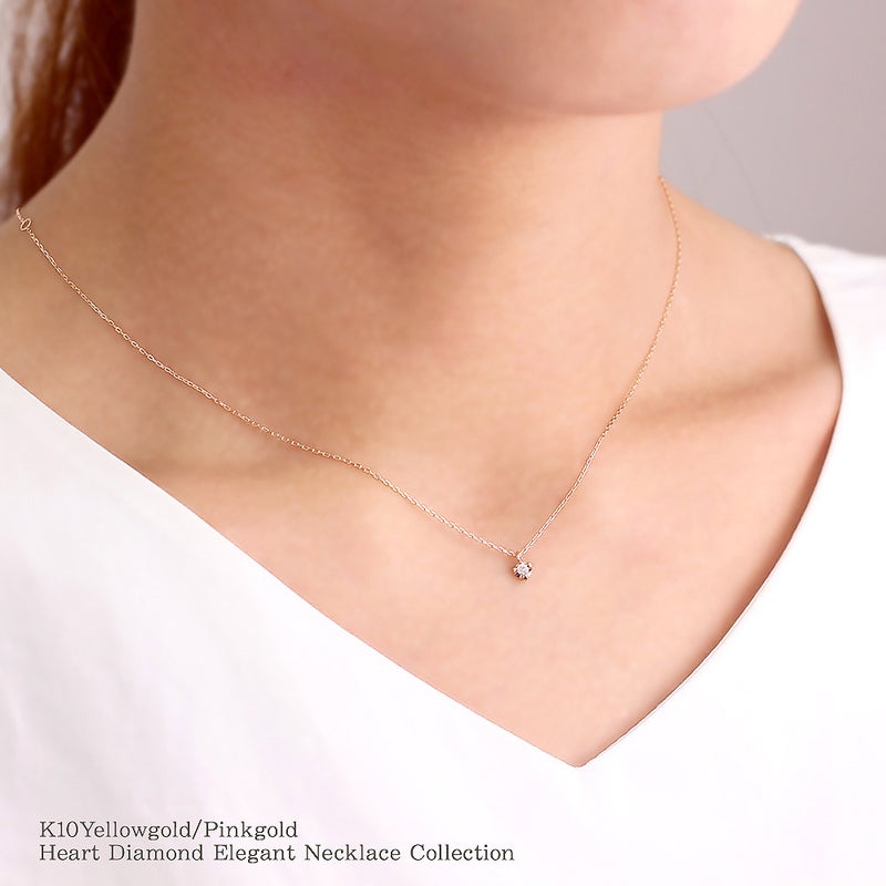 K10 ダイヤモンド ハートネックレス_10