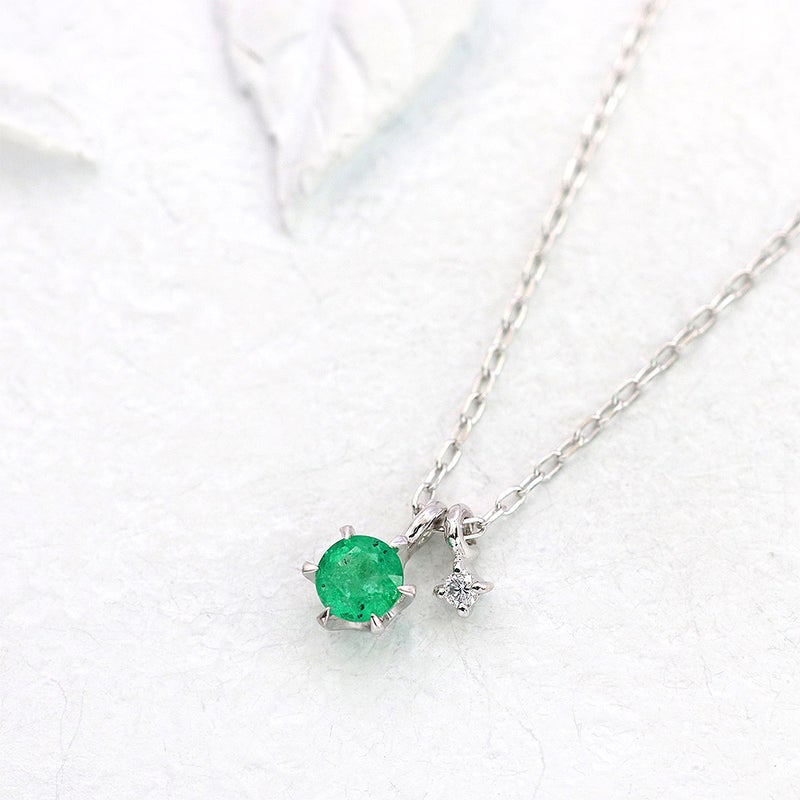 K10WG エメラルド＆ダイヤモンドネックレス_09