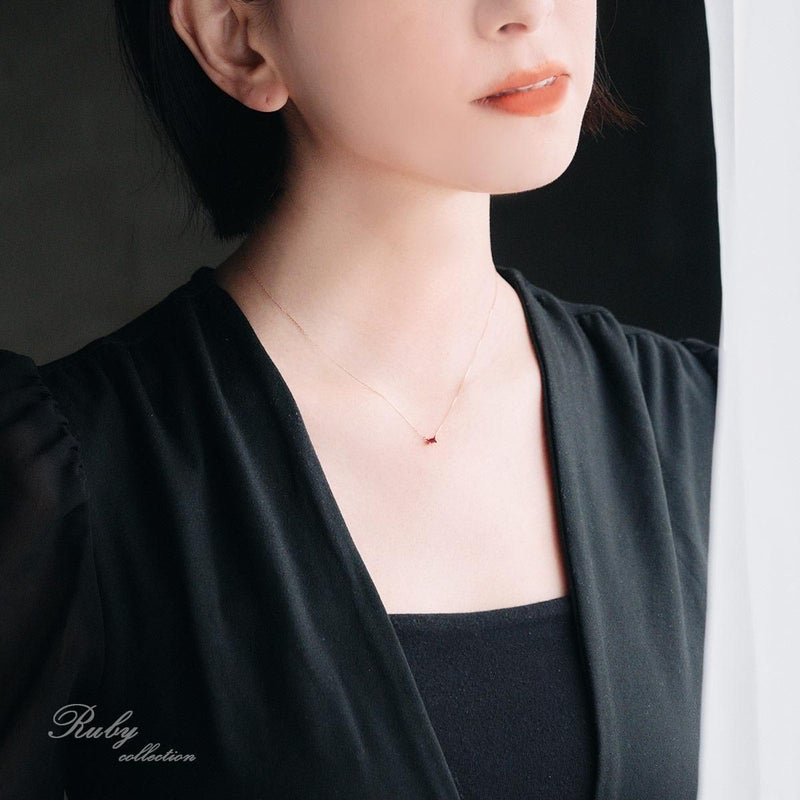 K10PG 長方形 ルビーネックレス_09