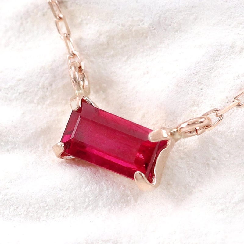 K10PG 長方形 ルビーネックレス_11