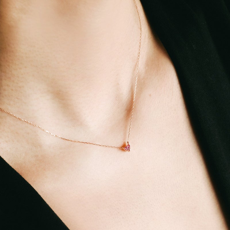 心葉 ダイヤモンド＆ピンクサファイア ハートネックレス K10_04