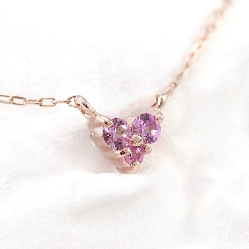 心葉 ダイヤモンド＆ピンクサファイア ハートネックレス K10_10