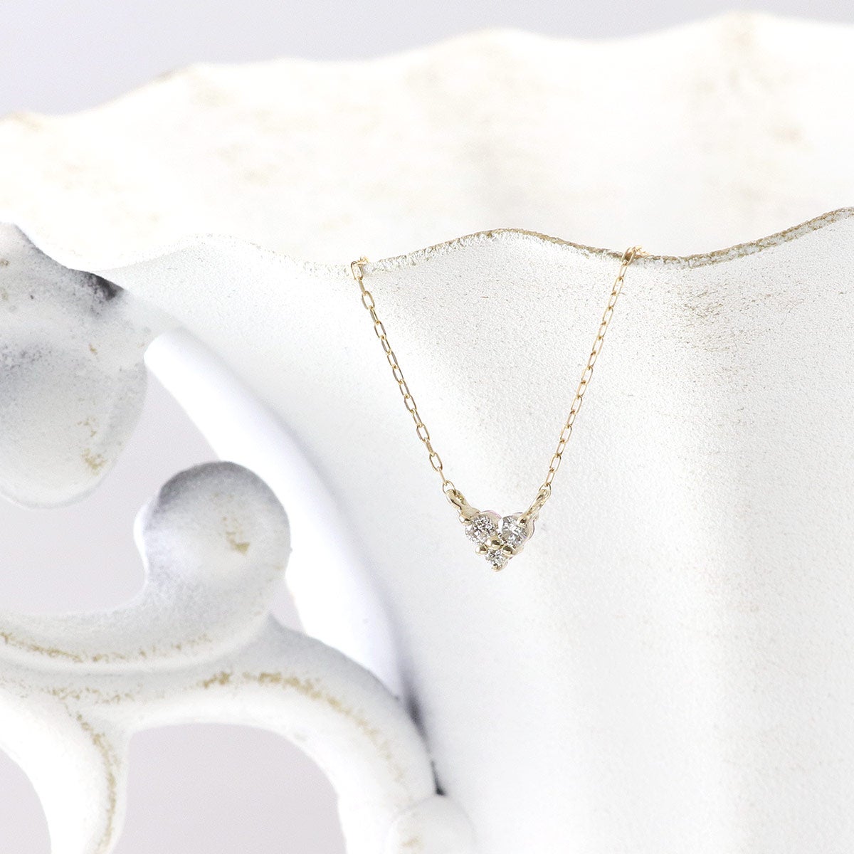 心葉 ダイヤモンド＆ピンクサファイア ハートネックレス K10 | Jewelry