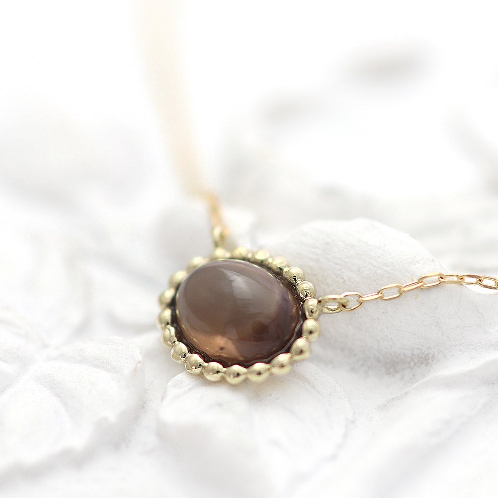 K10YG スモーキークォーツ ネックレス_14