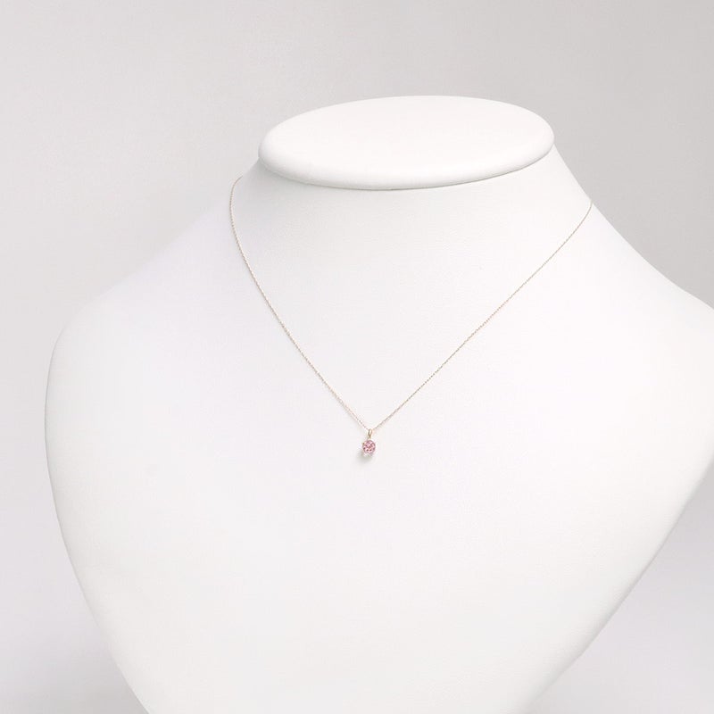 K10YG 一粒 ピンクトルマリンネックレス 10月誕生石_12