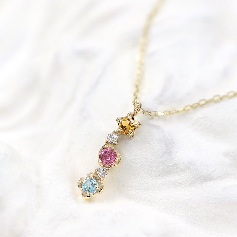 K10YG ダイヤモンド＆シトリン＆トルマリン＆トパーズ ネックレス_02