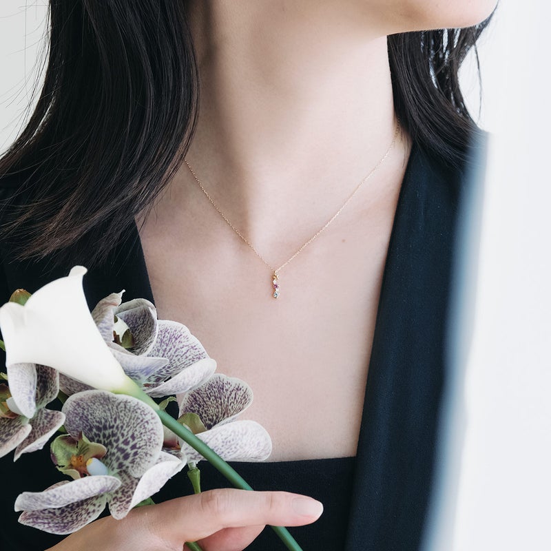 K10YG ダイヤモンド＆シトリン＆トルマリン＆トパーズ ネックレス_09