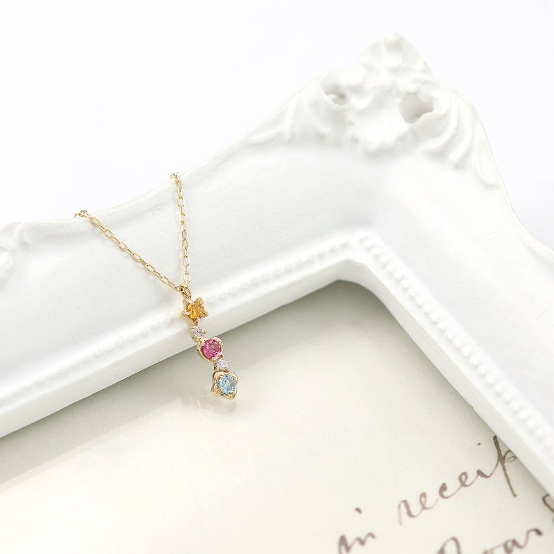 K10YG ダイヤモンド＆シトリン＆トルマリン＆トパーズ ネックレス_10