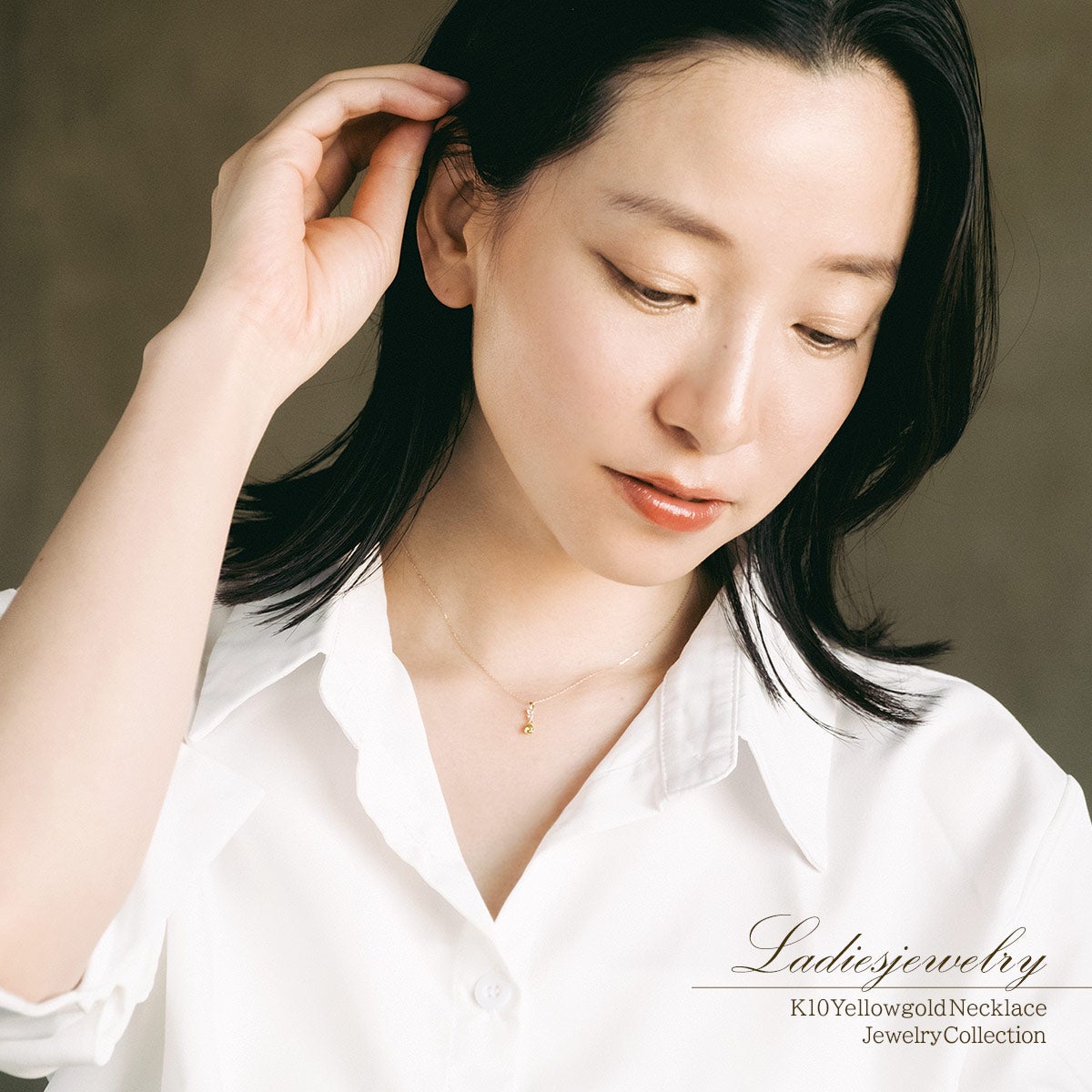 K10YG ホワイトトパーズ＆ペリドット ネックレス 11月誕生石_12